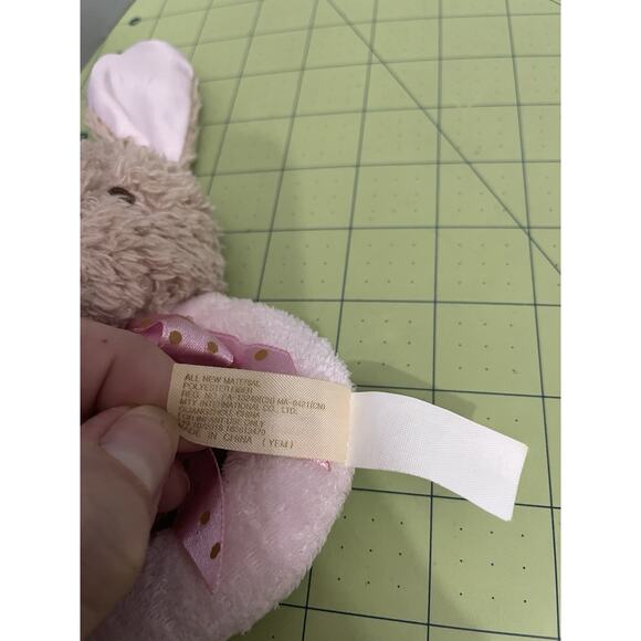 Dan Dee Baby Rattle Brown Bunny Rabbit Pink Circle Polka Dot Plush Easter Toy - Picture 5 of 6